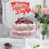 10pcs Happy Valentines Day Cake Topper Red Glitter Cake Topper Valentine's Day Cupcake Topper Heart Shaped Cake Picks Cake Accessories for Wedding Valentine's Day Gifts Cake Decoration Party view 2