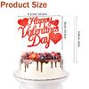 10pcs Happy Valentines Day Cake Topper Red Glitter Cake Topper Valentine's Day Cupcake Topper Heart Shaped Cake Picks Cake Accessories for Wedding Valentine's Day Gifts Cake Decoration Party view 3