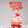 10pcs Happy Valentines Day Cake Topper Red Glitter Cake Topper Valentine's Day Cupcake Topper Heart Shaped Cake Picks Cake Accessories for Wedding Valentine's Day Gifts Cake Decoration Party view 4