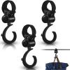 Taiyin 4 Pcs Walker Hook Hanging Multipurpose 360 Rotation Stroller Clip Diaper Bag Hanger for Walker Rollator Crutches Wheelchair Shopping Cart Car Back Seat Purses Bike Wheelchair Pushchair, Black view 1