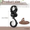 Taiyin 4 Pcs Walker Hook Hanging Multipurpose 360 Rotation Stroller Clip Diaper Bag Hanger for Walker Rollator Crutches Wheelchair Shopping Cart Car Back Seat Purses Bike Wheelchair Pushchair, Black view 2
