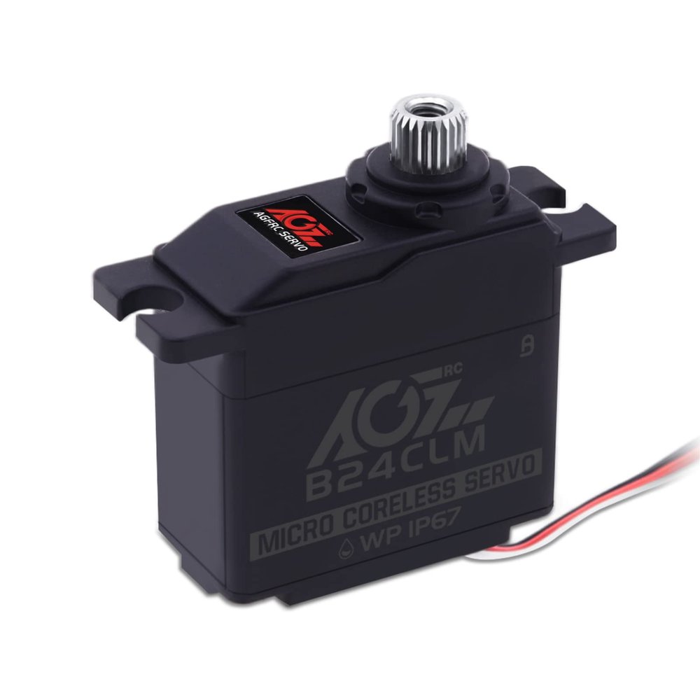 AGFRC 6KG Waterproof Mini RC-Steering-Servo-Motor - 0.085Sec High Speed HV Titanium Gear Coreless Digital Servo for 1/16 RC Car Boat Crawler (B24CLM)