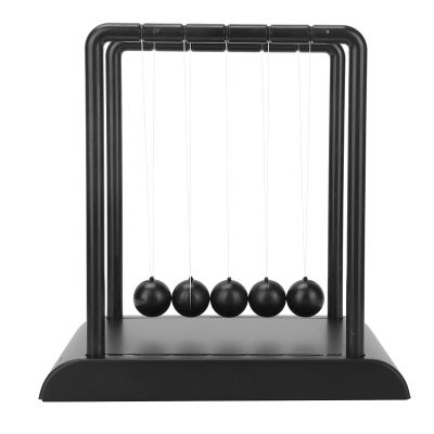 LIZEALUCKY Newton's Cradle Balance Ball Personalized Black Pendulum Swinging Balls Physics Science Desk Decorations for Physics Teacher Office