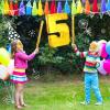 Sratte Piata Birthday Party Decorations Gold Foil Piata with Stick Blindfold Confetti for Boy Girl Birthday Anniversary Celebrations Fiesta Supplies(Number 5) view 4