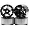 ShareGoo 4Pcs 1.0 Beadlock Wheel Rims 7mm Hex Wheel Hubs Compatible with Axial SCX24 Gladiator Deadbolt Bronco C10 JLU 1/24 RC Crawler Upgrade Parts view 1