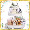Aoriher 9 Pieces Mini Plush Dog Stuffed Animals Bulk Cute Soft Puppy Centerpieces Valentines Party Table Decoration for Birthday Gift Goodie Bag Stocking Filler (Sweet, No Lanyard Keychain) view 2