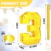Sratte Piata Birthday Party Decorations Gold Foil Piata with Stick Blindfold Confetti for Boy Girl Birthday Anniversary Celebrations Fiesta Supplies(Number 3) view 2