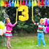 Sratte Piata Birthday Party Decorations Gold Foil Piata with Stick Blindfold Confetti for Boy Girl Birthday Anniversary Celebrations Fiesta Supplies(Number 3) view 4