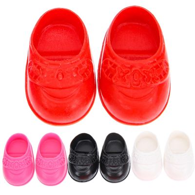 jojofuny Miniature Doll Shoes 4 Pairs for 6-8 Inch Dolls 17Cm Baby Doll Accessories Flat Shoes for Girls Bjd Princess Closet