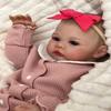 Angelbaby Cute Newborn Reborn Baby Doll, 19 inch Lifelike Reborn Silicone Baby Girl Soft Weighted Body Realistic Sweet Bebe Reborns Toddler Handmade Doll Sets Toys for Kids view 3
