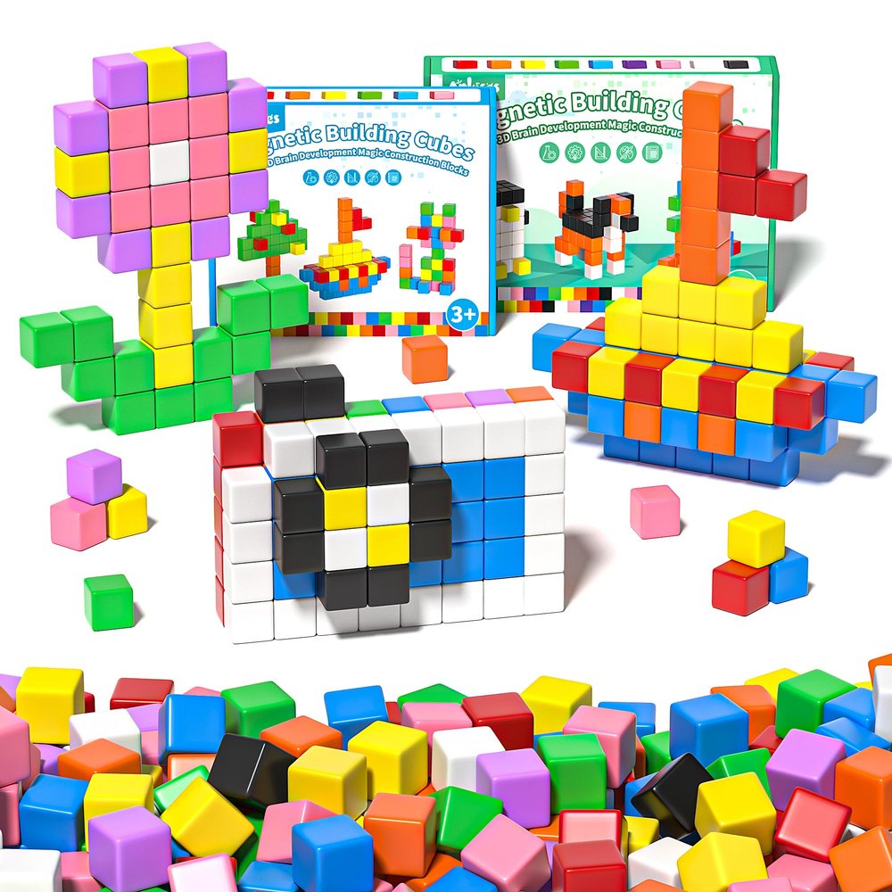 Apluses 96Pcs Magnetic Blocks, More Quantity can Create Bigger Buildings and Improve Children's Thinking