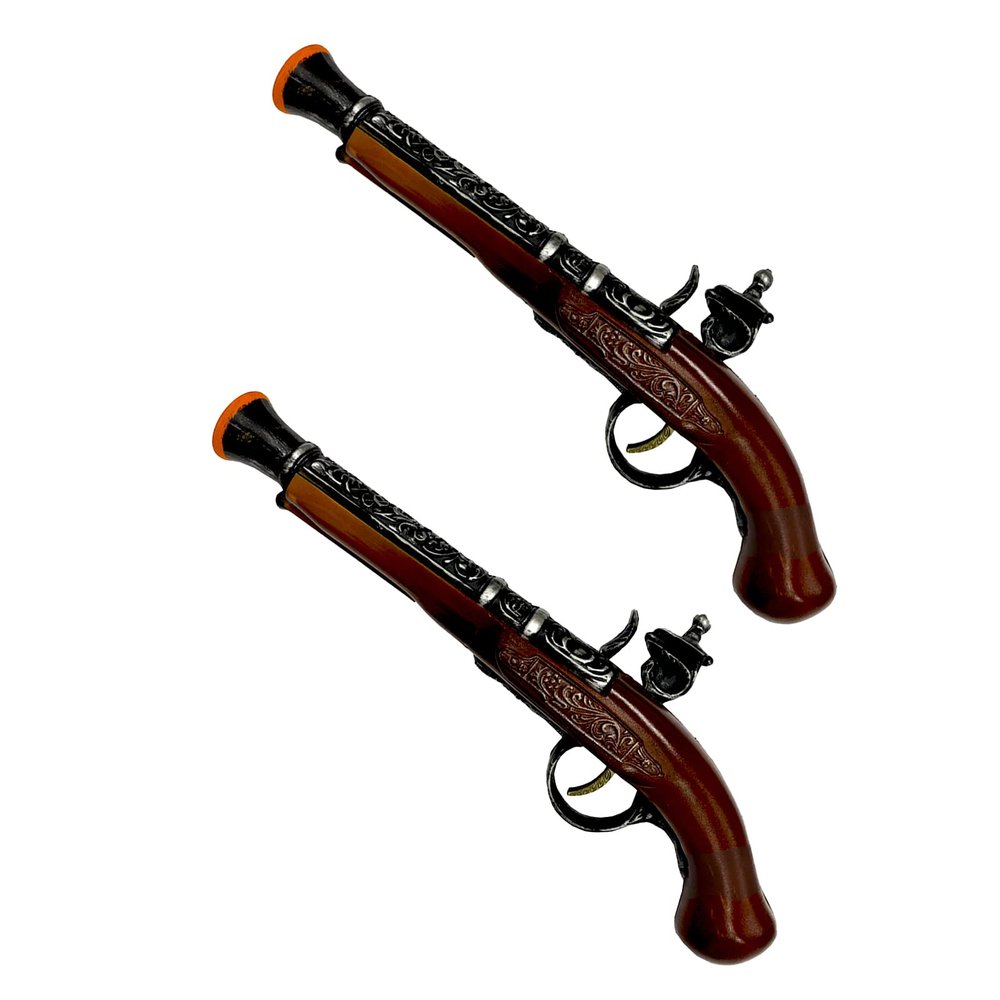 Assassin's Foam Cosplay Flintlock Pistol 2 Pcs Set 1:1 Scale Halloween Costume (Wood Color 2 Pcs Set)