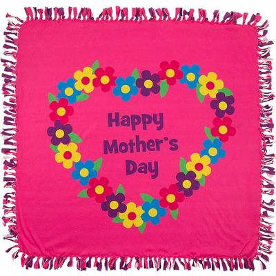 Tied Throw Craft Kit - 54"x54" | Multicolor Mothers Day Design | Fleece | Pack of 1