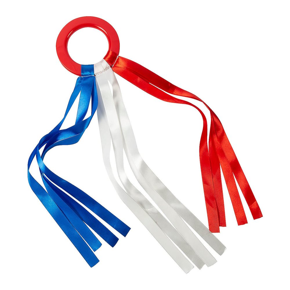 Fun Express Patriotic Ribbon Hoop Wands - 12 Pieces