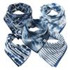 HonestBaby Boys Organic Cotton Bandana Drool Bib Multipack, 5-Pack Tie Dye Blues, One Size view 1