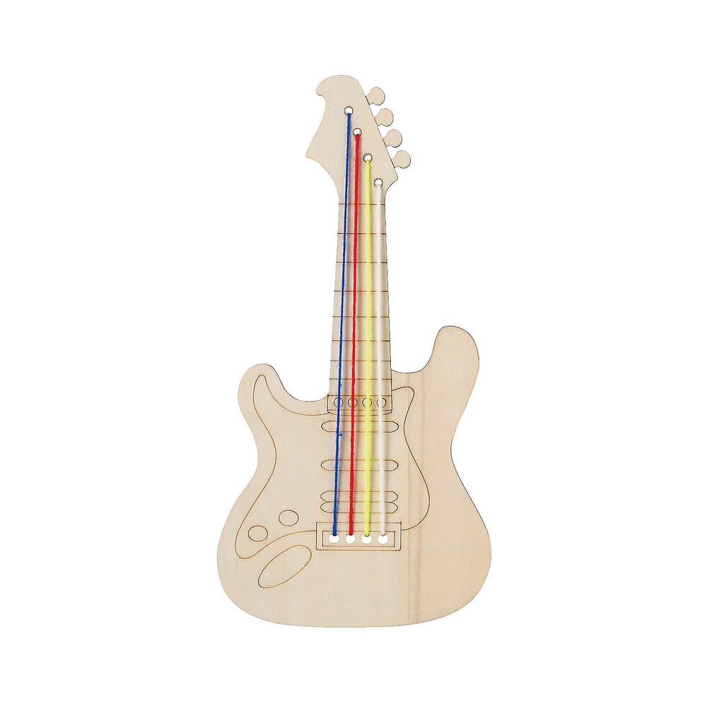 Fun Express Color Your Own Guitars 6 Pieces - Natural Wood Color