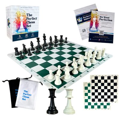 MegaChess Staunton Triple Weighted Chess Set - 3.8" King, 2 Boards, 34 Pieces, Over 2 lbs, Ages 8+