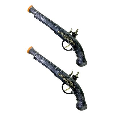 Assassin's Foam Cosplay Flintlock Pistol 2 Pcs Set 1:1 Scale Halloween Costume (Black Color 2 Pcs Set)