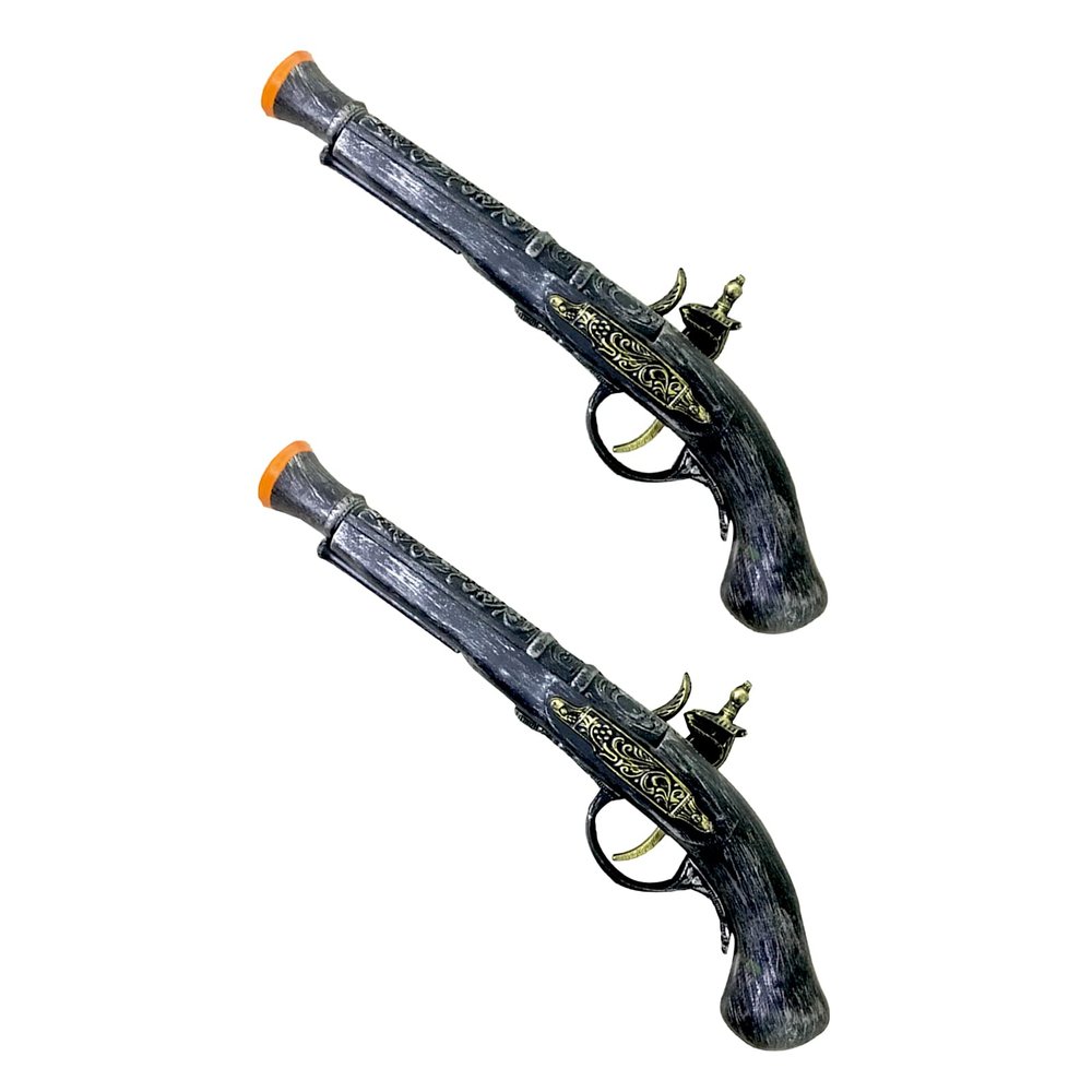 Assassin's Foam Cosplay Flintlock Pistol 2 Pcs Set 1:1 Scale Halloween Costume (Black Color 2 Pcs Set)