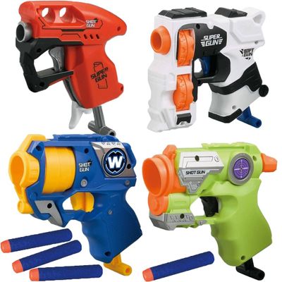 4 Pack Mini Dart Guns Blaster Bundle for Nerf Party Favors, Stocking Stuffers Compatible with Nerf Gun Pistol Elite Micro Shot Toys for Kids, Boys, Toddlers, Teens, Adults