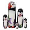 Golden Cockerel Making Amends Puffin Nesting Doll w/ 3D Beak 5pc./6" Atlantic Seabird Matryoshka view 2
