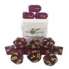 Translucent Dark Purple w/Yellow Ink - Set of 15 Dice Set of 15 w/Arch'd4 view 1