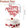 10pcs Happy Valentines Day Cake Topper Red Glitter Cake Topper Valentine's Day Cupcake Topper Heart Shaped Cake Picks Cake Accessories for Wedding Valentine's Day Gifts Cake Decoration Party view 2