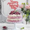 10pcs Happy Valentines Day Cake Topper Red Glitter Cake Topper Valentine's Day Cupcake Topper Heart Shaped Cake Picks Cake Accessories for Wedding Valentine's Day Gifts Cake Decoration Party view 3
