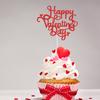 10pcs Happy Valentines Day Cake Topper Red Glitter Cake Topper Valentine's Day Cupcake Topper Heart Shaped Cake Picks Cake Accessories for Wedding Valentine's Day Gifts Cake Decoration Party view 4