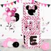 1st First Birthday Party Favors Balloon Boxes Supplies for Baby, Girls 3Pcs Pink Mouse Theme One Year Old Balloon Boxes, 'ONE' Letters Balloon Arch Kit for Party Decorations view 1