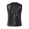 Linjinx Kids Boys Girls Sequins Jacket Vest Shirt Waistcoat Hip-hop Jazz Dance Stage Performance Christmas Costume Black 17-18 Years view 2