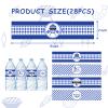24PCS BBQ Baby Shower Water Bottle Labels, Barbecue Baby Shower Waterproof Self Adhesive Water Bottle Labels for Cookout BBQ Babyq Shower Decorations Boy Blue view 4