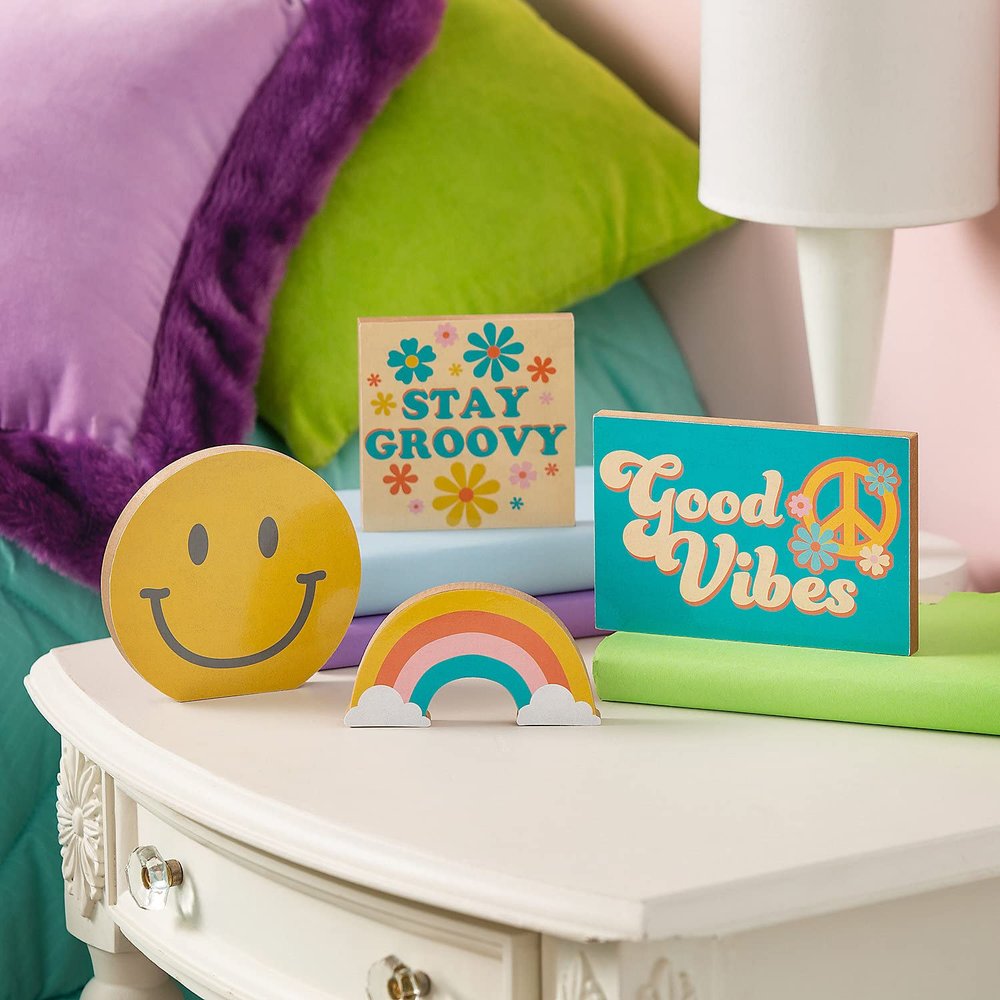 Fun Express Groovy Party Wood Blocks - 4 Pieces