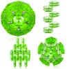 RoomyRoc Magnetic Fidget Sphere - Pentagons Magnets Balls - 12 Piece Set - Crystal Bright Green - Magnet Fidgets Toy - Creativity Beyond Imagination, Inspirational, Recreational, Desk Toys for Adults view 1
