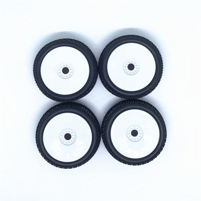 KingVal 4PCS Replacement Durable RC Tyre Wheel 112x46mm Hex Joint 17mm Compatible with 1/8 Off-Road Car Buggy Redcat Team Losi VRX HPI Kyosho HSP Carson Hobao RC Car (White)