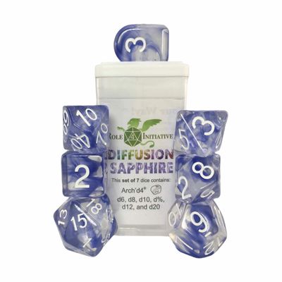 Diffusion Sapphire - Set of 7 Dice Set of 7 w/Arch'd4
