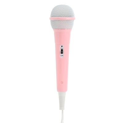 ASHATA Kids Wired Microphone Pink, Kids Mic for Singing Lightweight Classic Dynamic Microphone with 3.5mm Jack