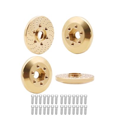 4pcs RC Brass Wheel Weights, Brass Wheel Hex Hub Adapter for 1.9in / 2.2in Beadlock Wheel Rim 1/10 RC Crawler Car Axial SCX10 Capra TRX4 TRX6 (4pcs 6mm Brass Weights)
