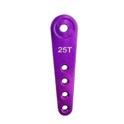 AAPIE 10PCS Aluminum 37mm 25T/24T/23T Metal Extension Steering Servo Arm Horn for 1/10 Scale Models RC Cars Crawler Parts (Color : 25T Purple 10PCS)