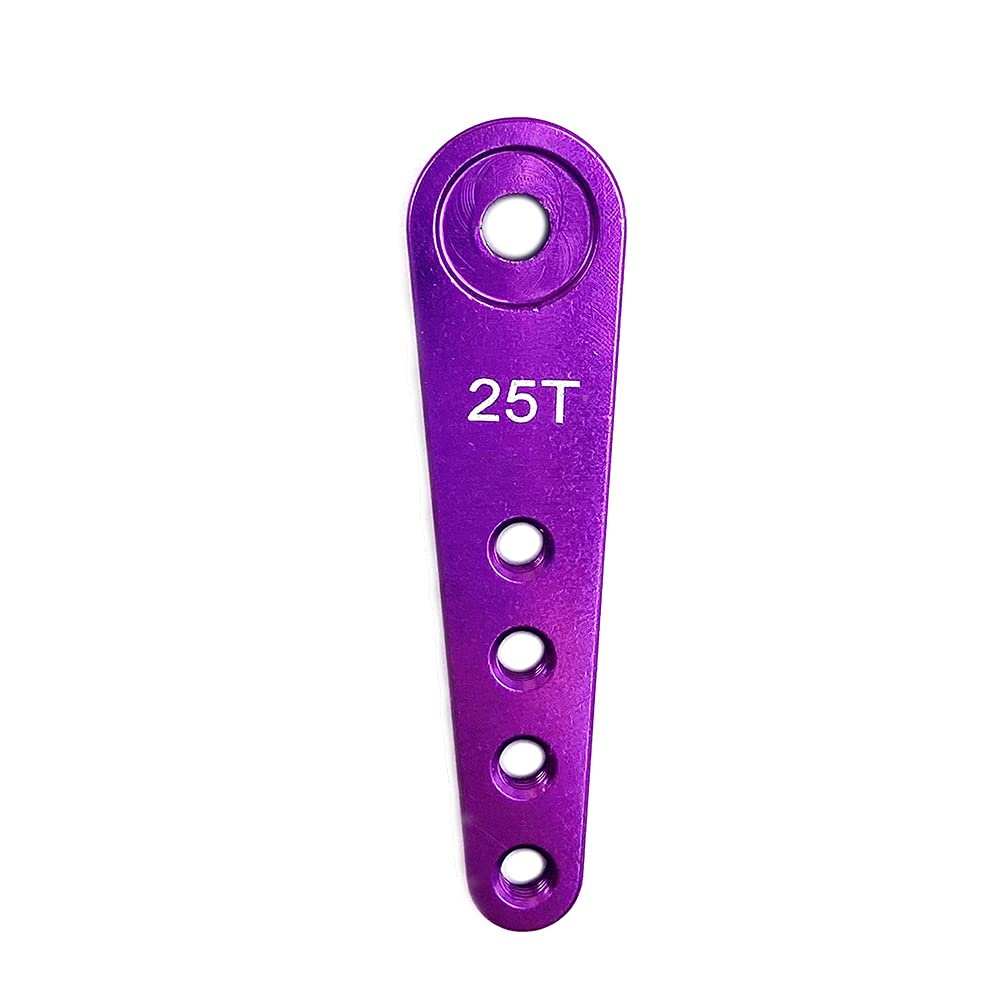 AAPIE 10PCS Aluminum 37mm 25T/24T/23T Metal Extension Steering Servo Arm Horn for 1/10 Scale Models RC Cars Crawler Parts (Color : 25T Purple 10PCS)