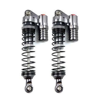 2PCS Full Metal RC Piggyback Shock Absorber Hole to Hole 90mm for 1/10 RC Crawler Car TRX-4 TRX4 Axial SCX10 90046 D90 KM2 Y05 (Color : 2PCS Titanium)