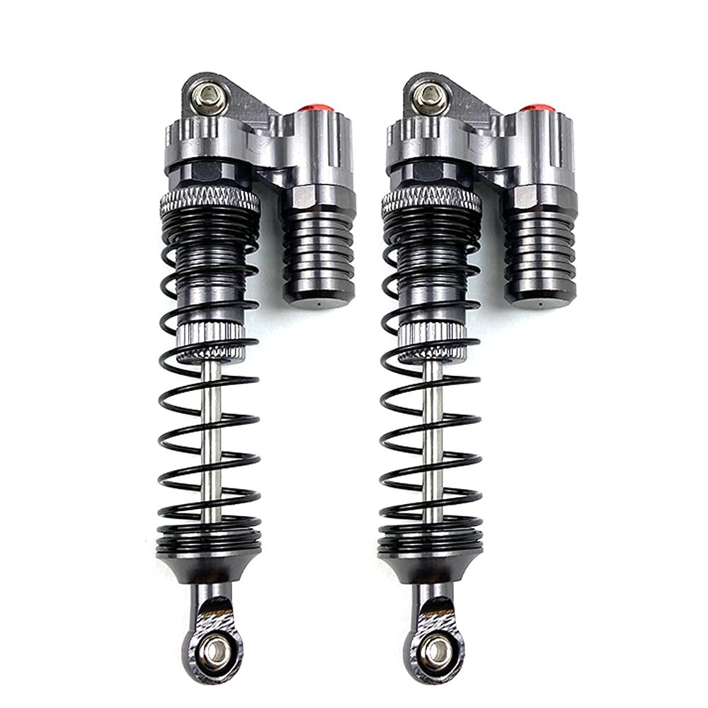 2PCS Full Metal RC Piggyback Shock Absorber Hole to Hole 90mm for 1/10 RC Crawler Car TRX-4 TRX4 Axial SCX10 90046 D90 KM2 Y05 (Color : 2PCS Titanium)