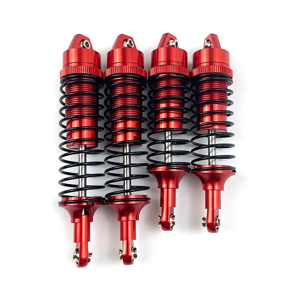 Aluminium Alloy Front&Rear Shock Absorber Assembled Full Metal Big Bore for Traxxas 1/10 Slash 4x4 RC Car Truck Acc (Color : Front Rear Red)