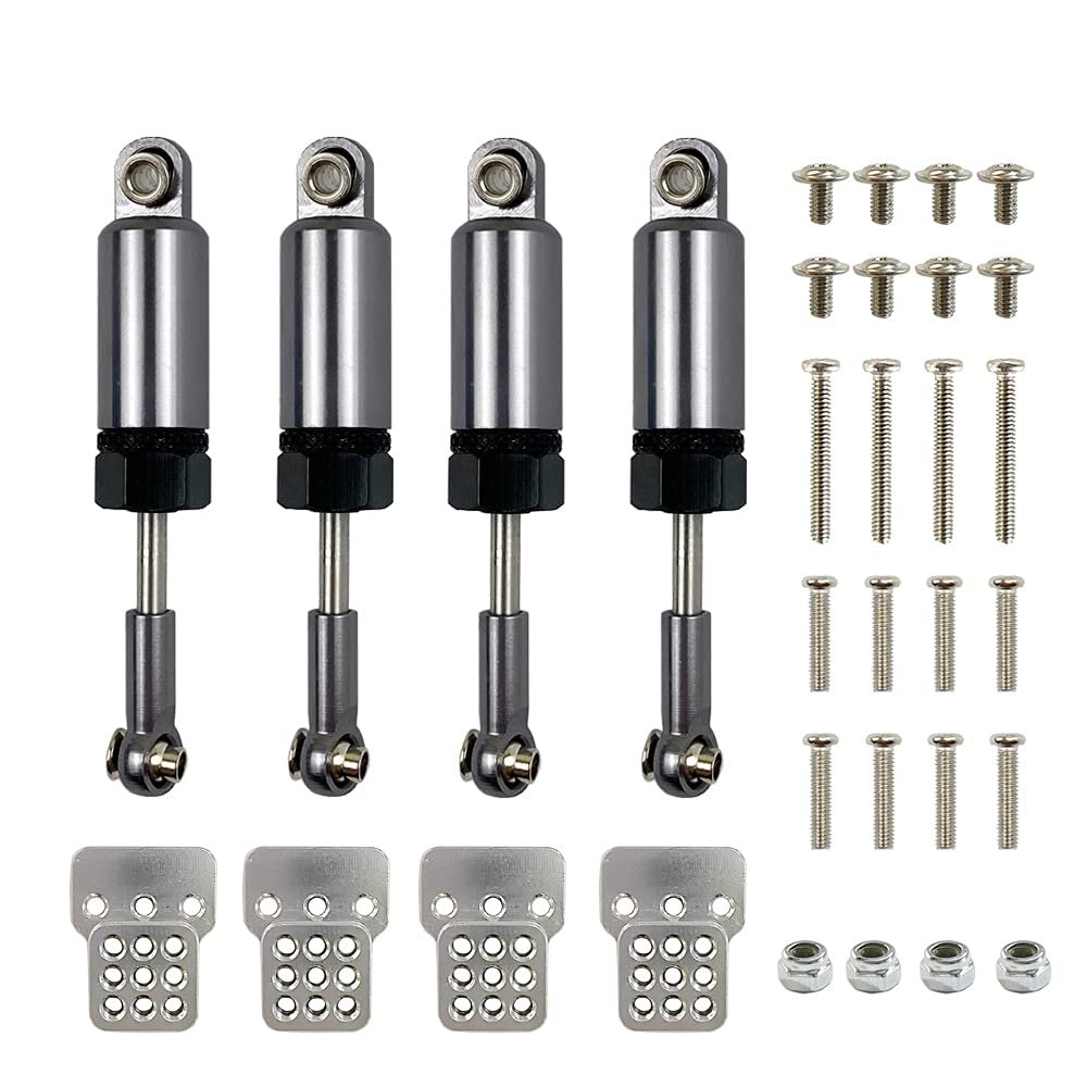 Suitable for WPL 1/16 C14 C24 RC Crawler Off-Road Car Truck Metal Shock Absorber Kit Shock Absorber Suspension Parts (Color : Gray)