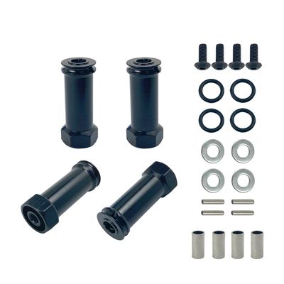 AAPIE 12mm Aluminum Wheel Hex Hub Adapters Long 30mm Adaptor Extension Combiner Coupler RC Car Parts for 1/12 Wltoys 12428 12423 (Color : Black)