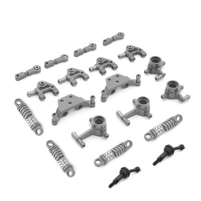 AAPIE Wltoys P929 P939 K979 K989 K999 K969 1/28 Metal Shock Absorber Steering Cup Swing Arm Full Set RC Car Upgraded Parts (Color : Dark Grey)