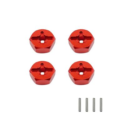 Aluminum Alloy 12mm Combiner Wheel Hub Hex Adapter Upgrades for Wltoys 144001 1/14 & A959 1/18 RC Car Spare Parts (Color : Red)