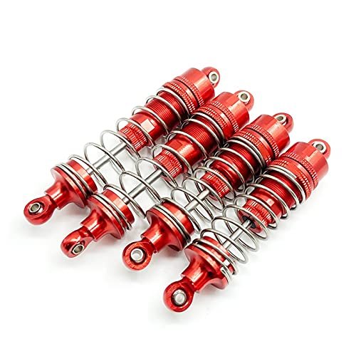 4 Pcs Aluminum Metal Front&Rear Shock Absorbers Damper for WLtoy 104001 1/10 RC Car Spare Parts Upgrade (Color : Red)