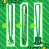Batiyeer 120 Pieces St. Patricks Day Shamrock Bead Necklaces Bulk Mardi Gras Bead Necklaces Metallic Green Shamrock Clover Beads Necklaces for St. Patrick's Day Mardi Gras Party Favors Supplies view 3