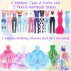 75PCS Doll Clothes and Accessories with Closet for 11.5 Inch Doll - Fashion Design Set Including Wedding Dress Fashion Dresses Outfits Tops and Pants Hangers Bags for Girls view 3
